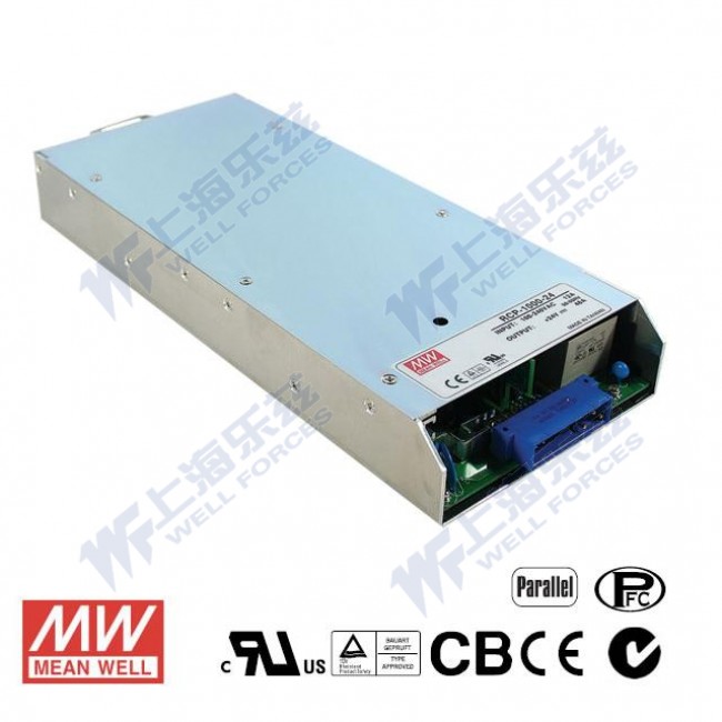 RCP-1000-48 RCP-1000-48 1000W 48V 输出带PFC功能明纬1U机架电源模组