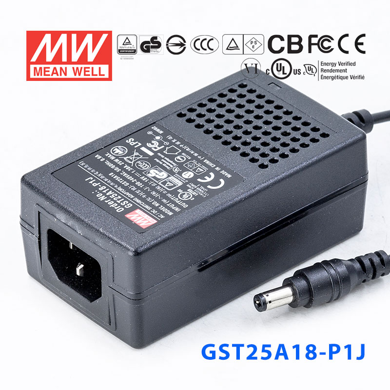 GST25A18-P1J GST25A18-P1J 25W 18V1.38A高效能低空载损耗绿色节能桌上型适配器