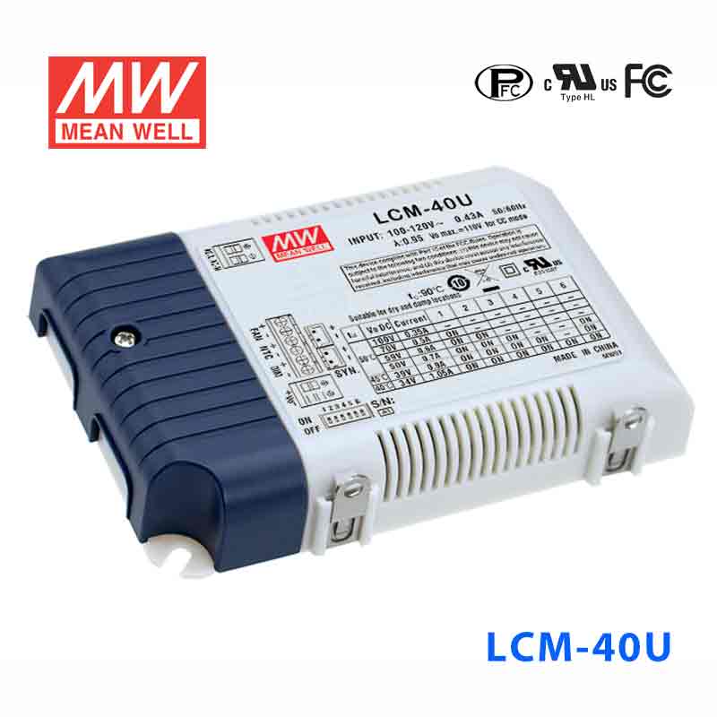 LCM-40U LCM-40U 40W 电压/PWM调光多档输出恒流电源