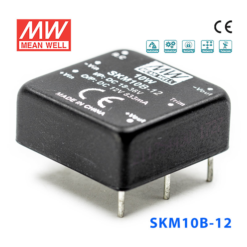 SKM10B-12 SKM10B-12 10W 18~36V 转 12V 833mA 非稳压单路输出DC-DC模块电源
