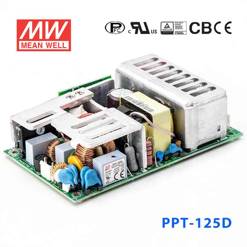 PPT-125D PPT-125D 125W +5V 8.75A +24V 3.13A +12V 0.63A 三路输出带PFC功能无外壳PCB板明纬开关电源