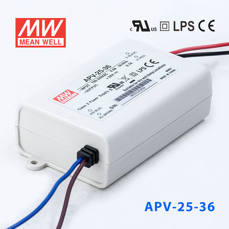 APV-25-36 APV-25-36 25W 36V 0.7A 明纬牌恒压输出防水塑壳LED照明电源