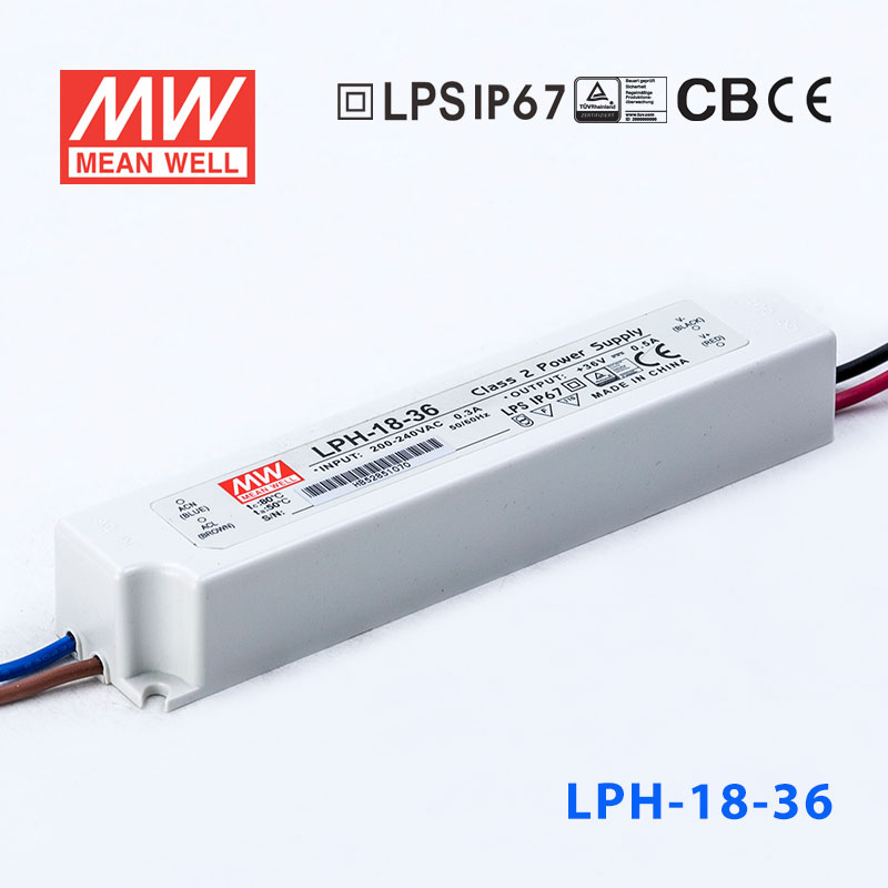 LPH-18-36 LPH-18-36 18W 220V输入 36V 0.5A明纬牌恒压输出IP67防水塑壳LED电源
