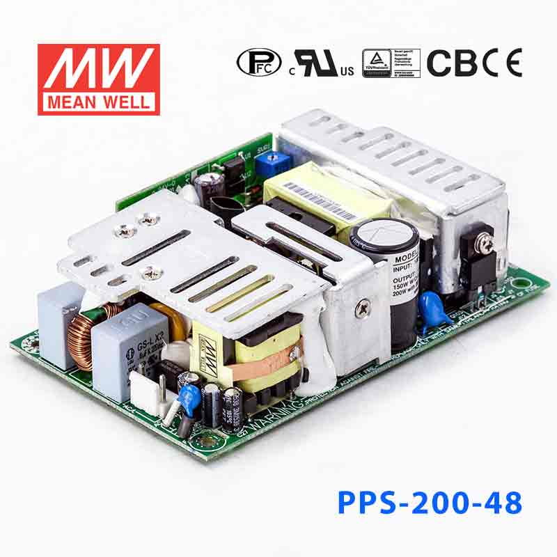 PPS-200-48 PPS-200-48 200W 48V 4.167A 单路输出带PFC功能无外壳PCB板明纬开关电源