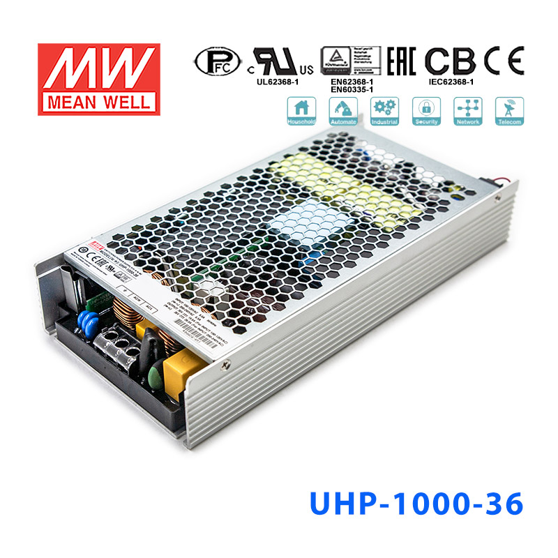 UHP-1000-36 UHP-1000-36 1000W 36V 28A 明纬PFC高性能超薄电源