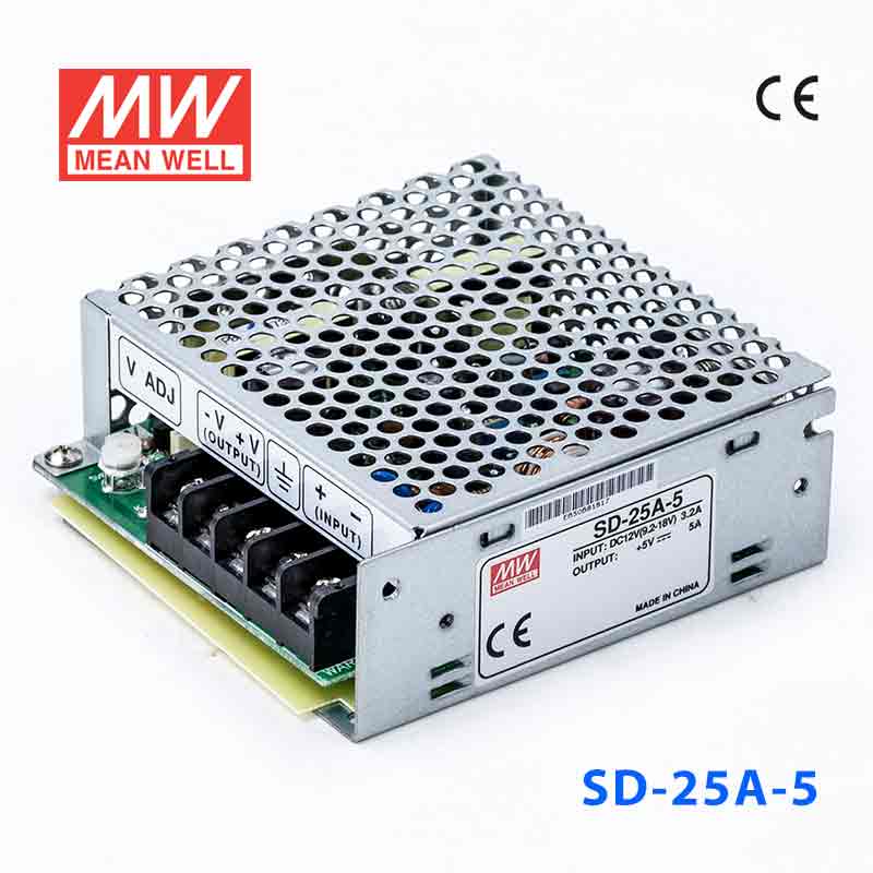 SD-25A-5 SD-25A-5 25W 9.2~18V 输入 5V 5A 输出有外壳明纬DC-DC转换电源