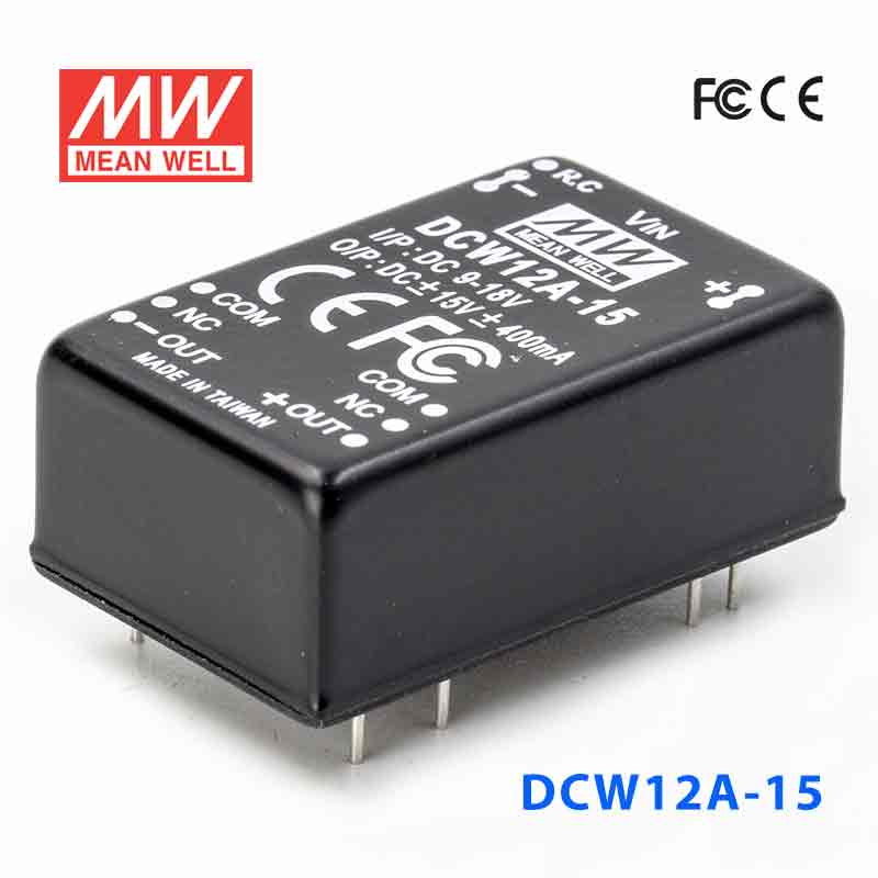 DCW12A-15 DCW12A-15 12W 9~18V 输入 ±15V 稳压双路输出明纬DC-DC转换模块电源