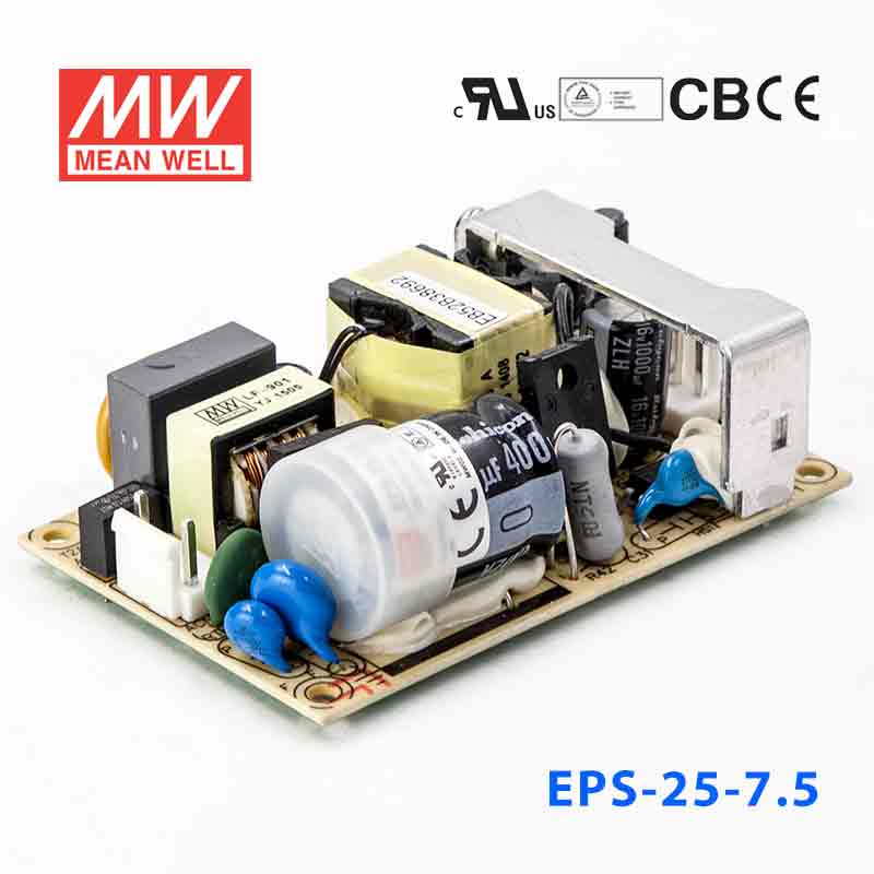 EPS-25-7.5 EPS-25-7.5 25W 7.5V3.4A 单路输出裸板高效低空载损耗明纬开关电源