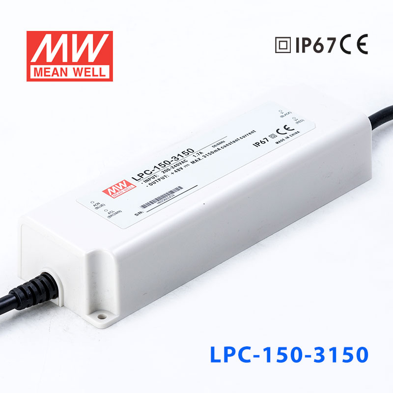 LPC-150-3150 LPC-150-3150 150W 3150mA恒流输出明纬牌IP67防水塑壳LED电源