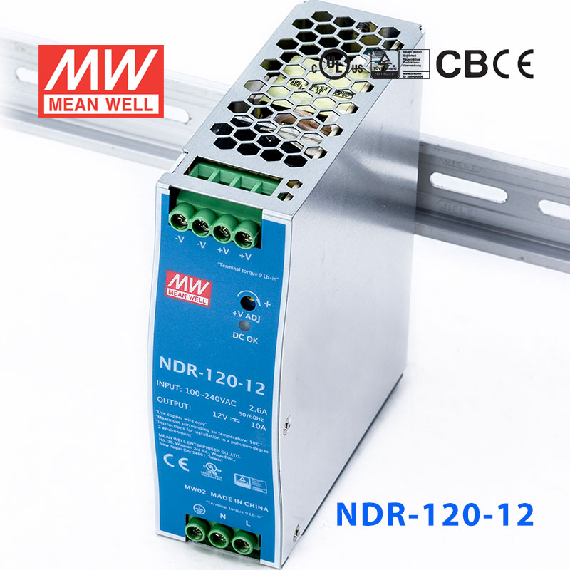 NDR-120-12 NDR-120-12 120W 12V10A单路输出明纬超薄型导轨安装电源