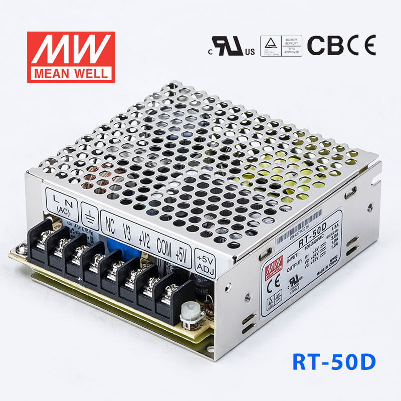 RT-50D RT-50D台湾明纬5V12V24V三路开关电源开关50W 5V3A+24V1A+12V1A