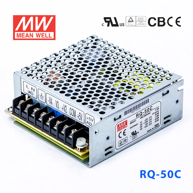 RQ-50C RQ-50C台湾明纬5V5A+15V1A-5V0.5A-15V0.5A四路开关电源50W四组