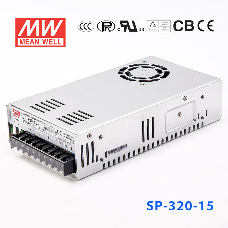 SP-320-15 SP-320-15 320W 15V20A 单路输出带PFC功能CCC认证明纬开关电源