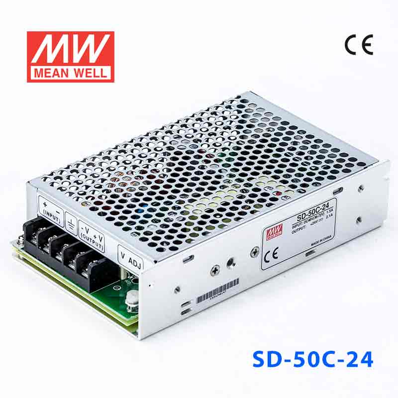 SD-50C-24 SD-50C-24 50W 36~72V 输入 24V 2.1A 输出有外壳明纬DC-DC转换电源