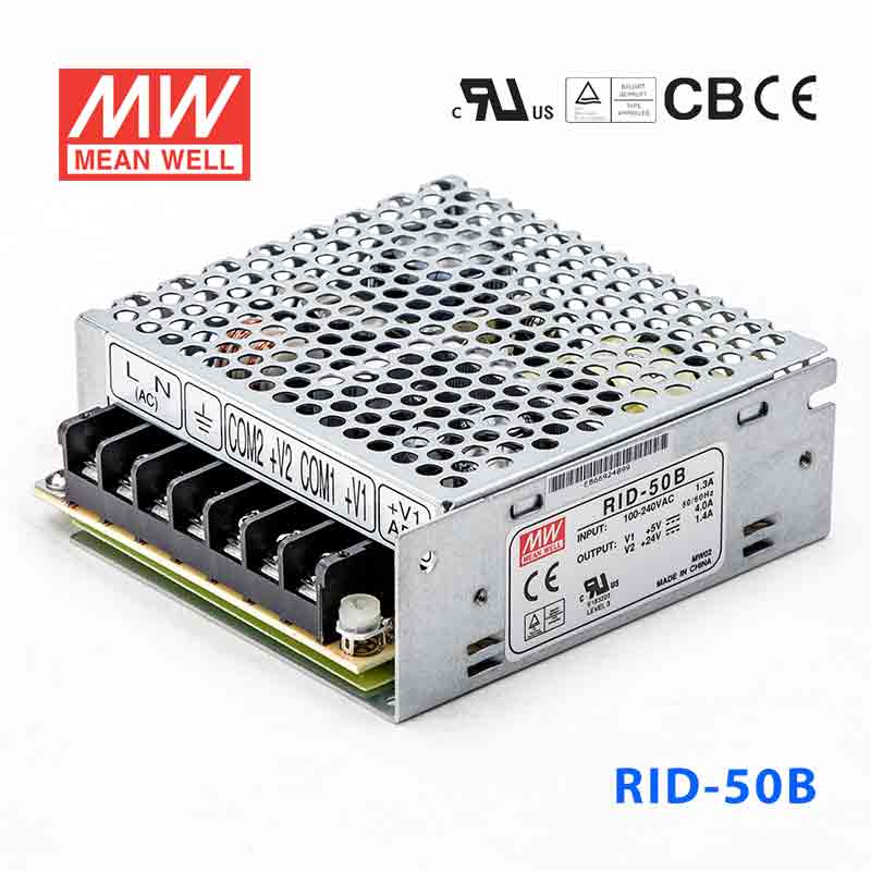 RID-50B RID-50B台湾明纬5V24V隔离双路电源50W直流稳压5V4A+24V1.4A