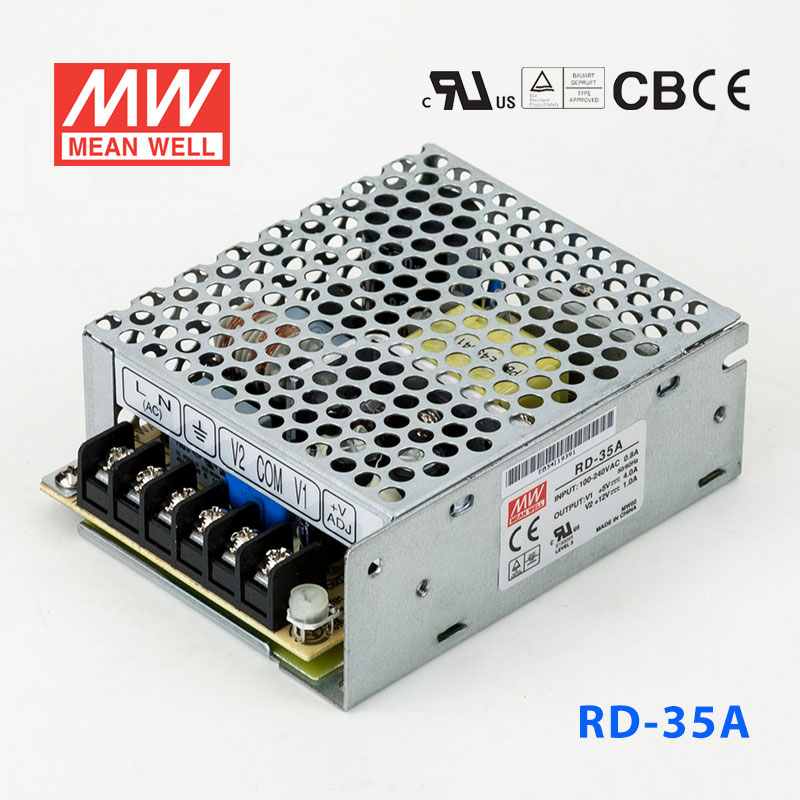 RD-35A RD-35A台湾明纬5V12V双路开关电源32W直流稳压5V4A+12V1A双组