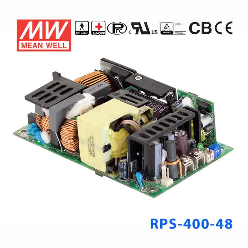 RPS-400-48 RPS-400-48 400W 48V 8.4A 单路输出PFC微漏电流低空载损耗无外壳医用明纬开关电源