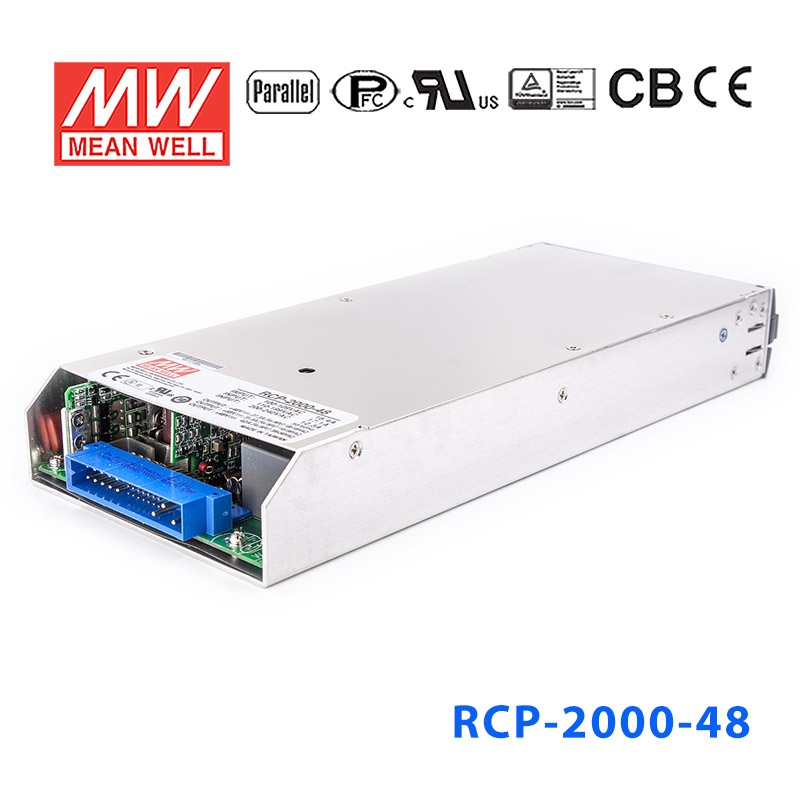 RCP-2000-24 RCP-2000-24 2000W 24V 输出带PFC功能明纬1U机架电源模组