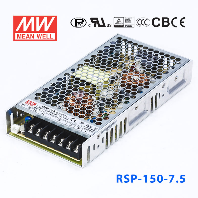 RSP-150-7.5 RSP-150-7.5 150W 7.5V20A单路输出低厚度带功率因素校正CCC认证明纬开关电源