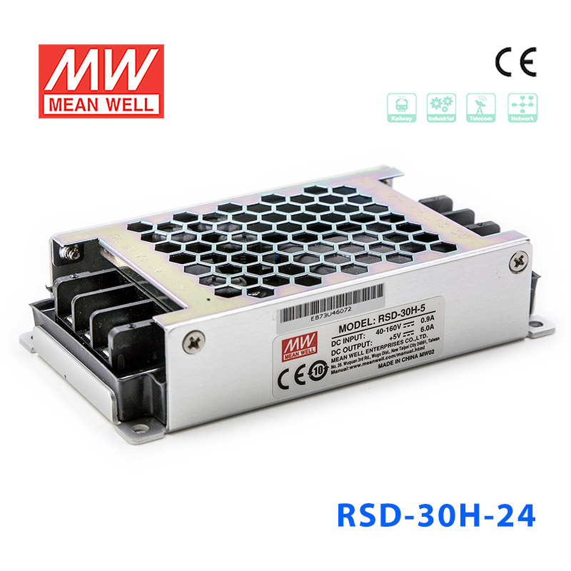 RSD-30L-24 RSD-30L-24 30W 18~72V输入 24V 1.25A 输出铁道专用明纬DC-DC转换电源
