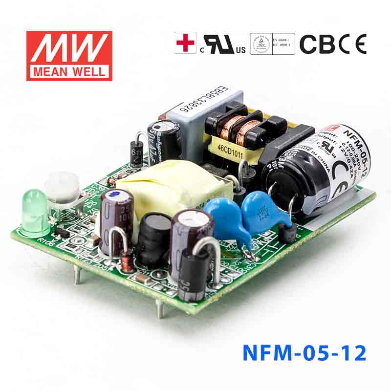 NFM-05-12 NFM-05-12 5W 12V 0.42A 微漏电PCB板单路输出板上插装型医用明纬开关电源
