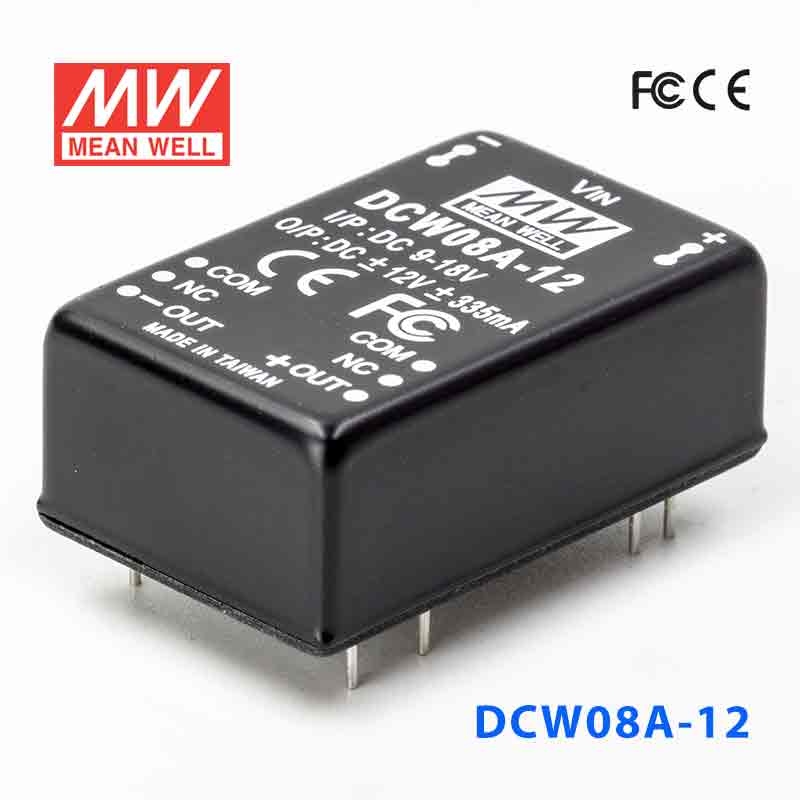 DCW08A-12 DCW08A-12 8W 9~18V 输入 ±12V 稳压双路输出明纬DC-DC转换模块电源