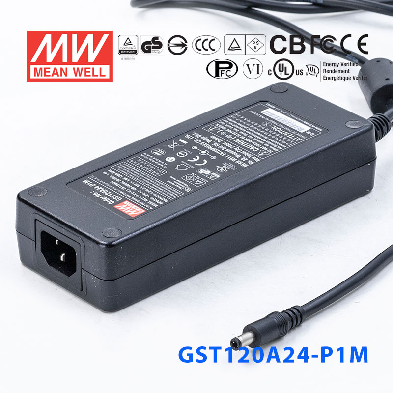 GST120A24-P1M GST120A24-P1M 120W 24V5A高效能低空载损耗绿色节能桌上型适配器