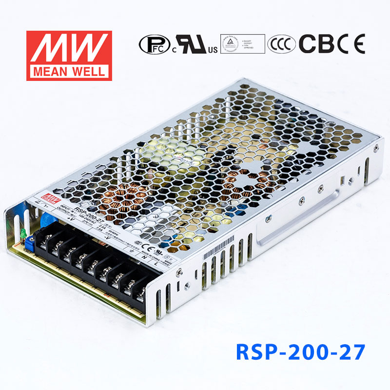 RSP-200-27 RSP-200-27 200W 27V7.5A 单路输出带功率因素校正超薄型明纬开关电源