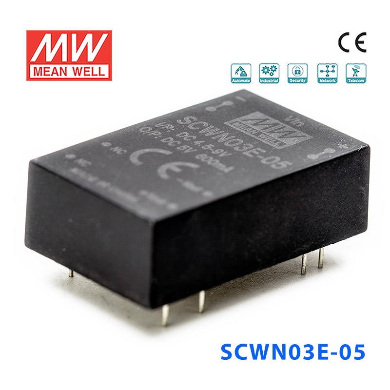SCWN03E-03 Mean Well SCWN03E-03 DC-DC Converter - 3W 4.5~9V DC in 3.3V out 909mA