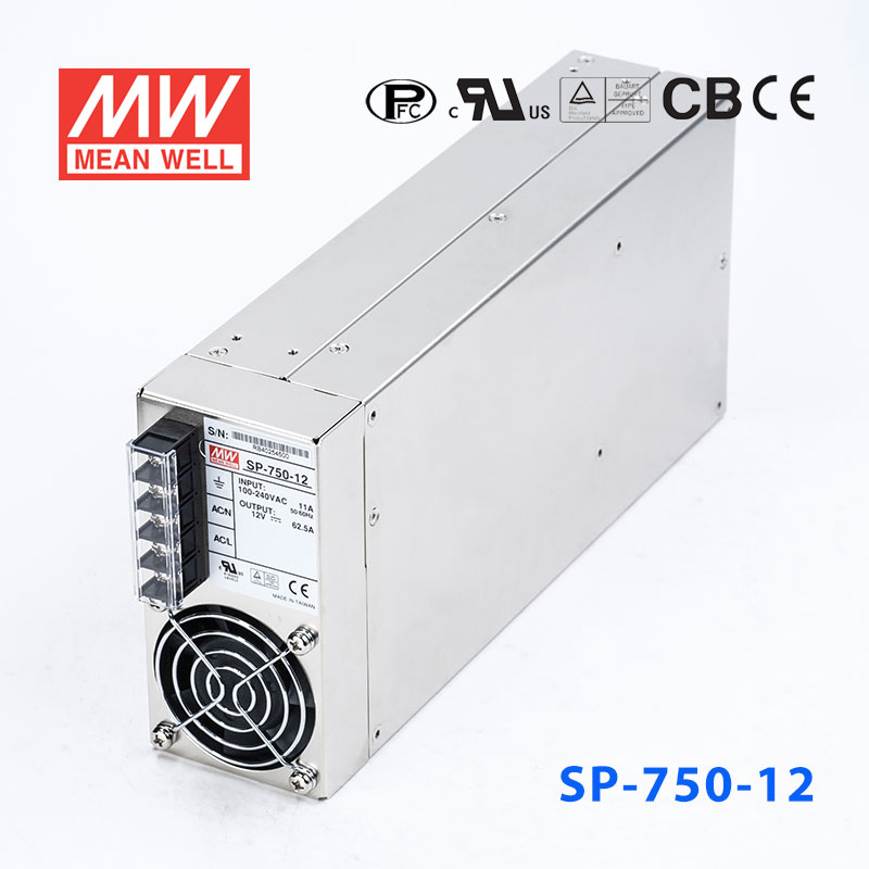 SP-750-12 SP-750-12 750W 12V62.5A 单路输出带PFC功能明纬开关电源