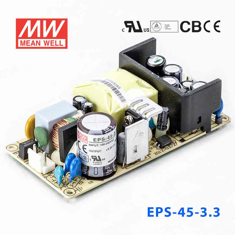 EPS-45-3.3 EPS-45-3.3 45W 3.3V8A 单路输出裸板高效低空载损耗明纬开关电源
