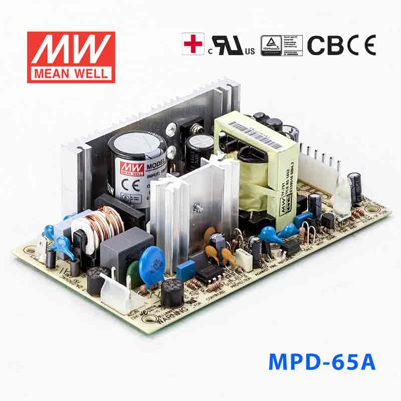 MPD-65A MPD-65A 65W +5V 7A +12V 3.2A 双路输出微漏电医用无外壳明纬开关电源