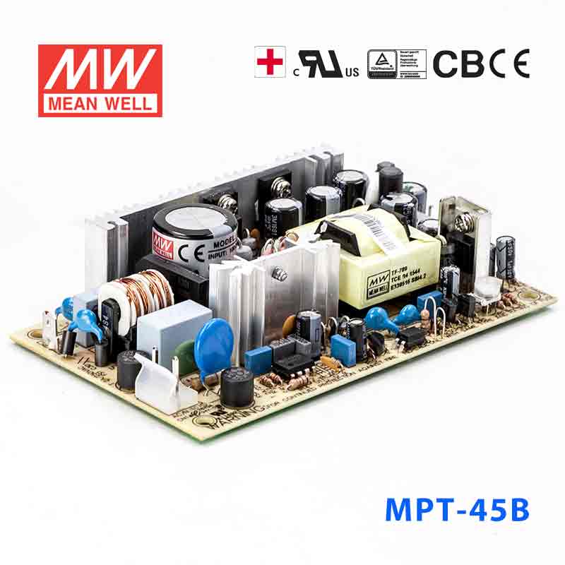 MPT-45B MPT-45B 45W +5V 5A +12V 2.5A -12V 0.5A 三路输出微漏电医用无外壳明纬开关电源