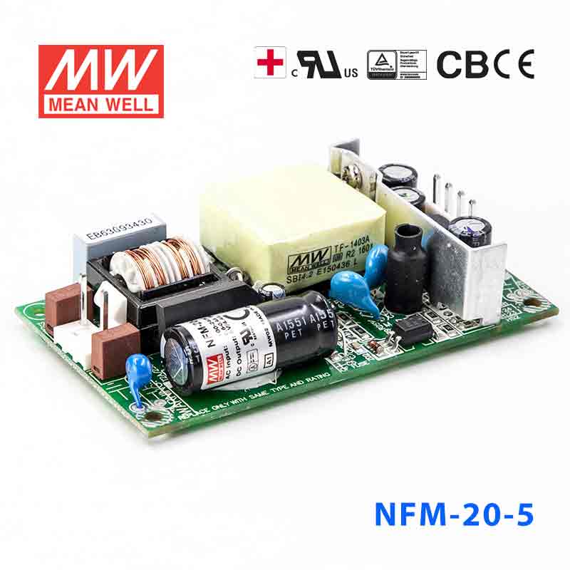 NFM-20-5 NFM-20-5 20W 5V 4.4A 微漏电PCB板单路输出板上插装型医用明纬开关电源