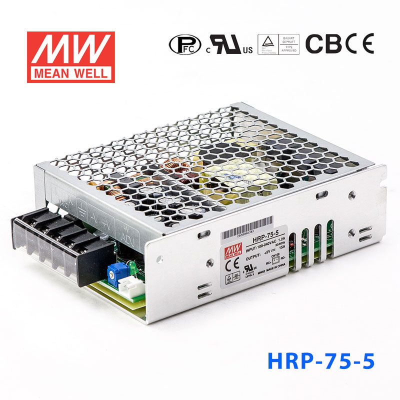 HRP-75-5 HRP-75-5 75W 5V15A 单路输出高性能内置有外壳明纬开关电源