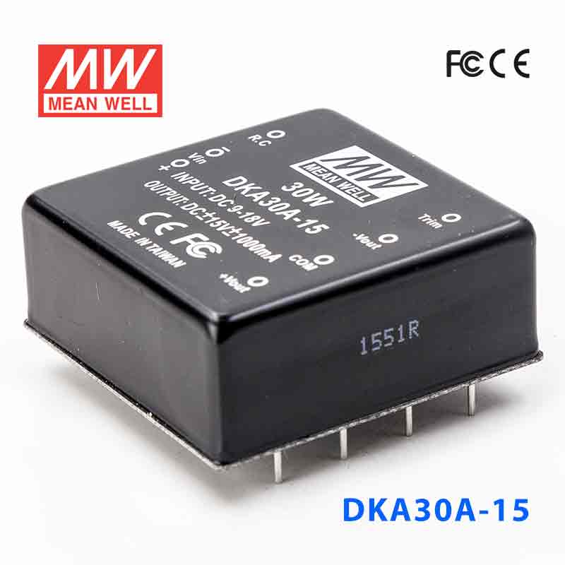 DKA30A-15 DKA30A-15 30W 9~18V 输入 ±15V 双路输出明纬DC-DC转换模块电源