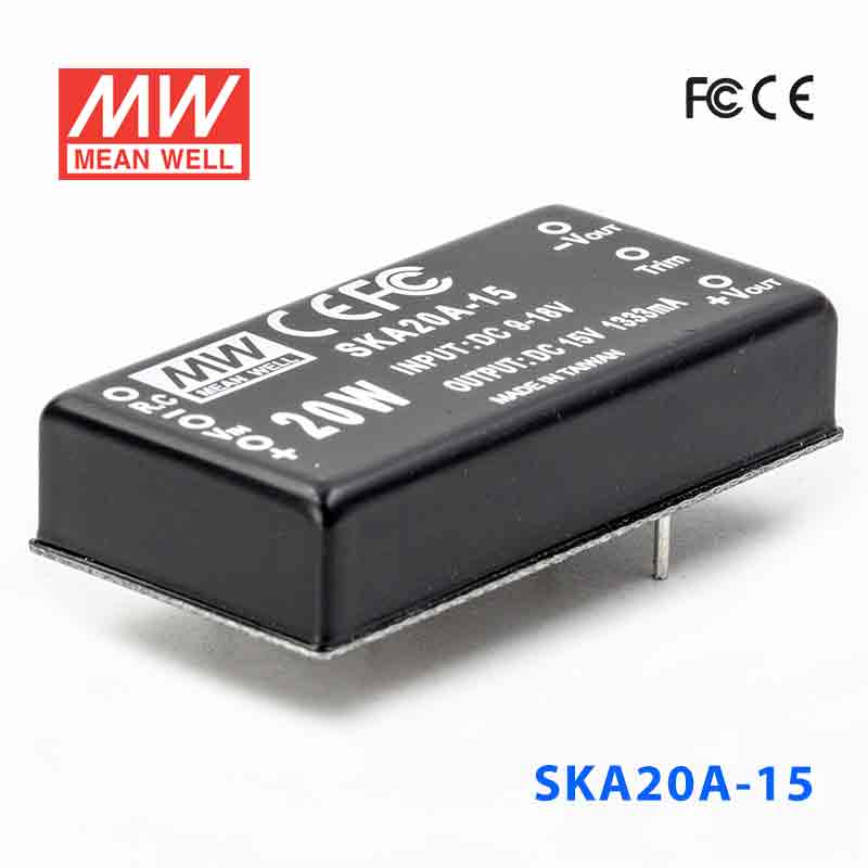 SKA20A-15 SKA20A-15 20W 9~18V 输入 15V 1.33A 稳压单路输出明纬DC-DC转换模块电源