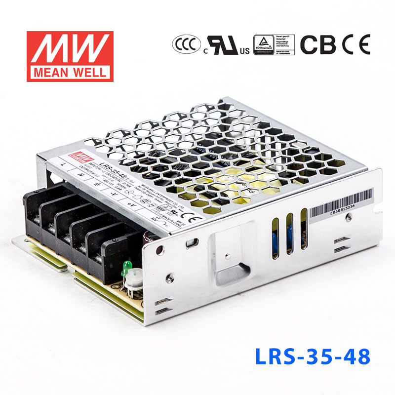 LRS-35-48 LRS-35-48 38.4W 48V0.8A单路输出超薄型低空载损耗明纬开关电源
