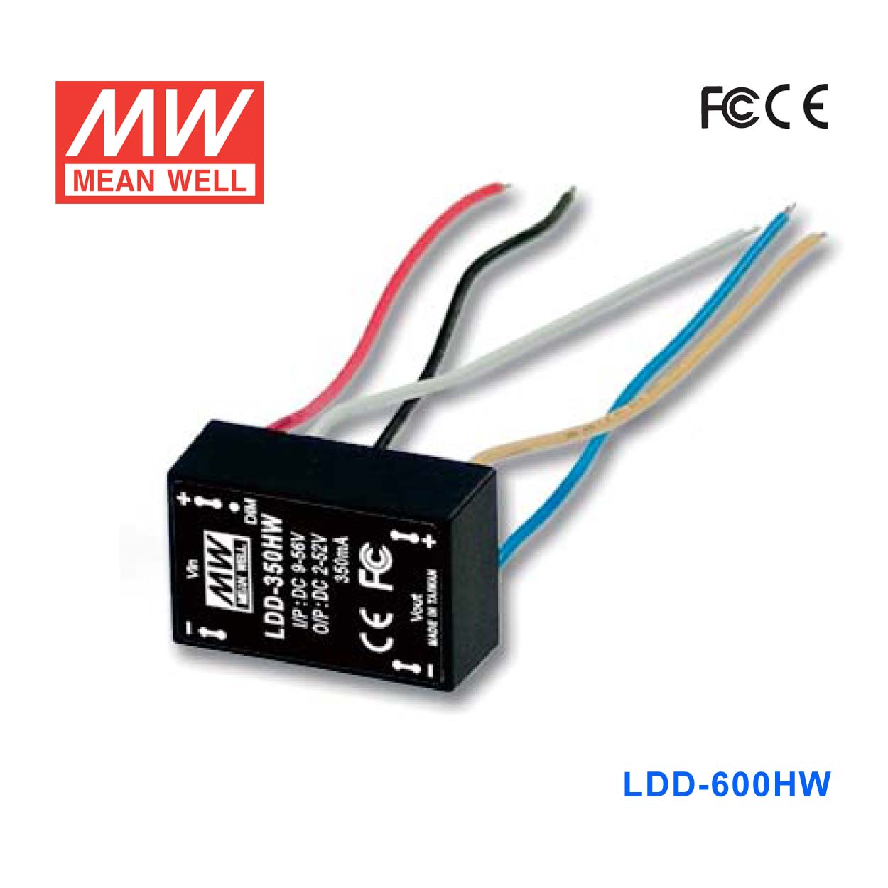 LDD-600HW LDD-600HW 30W 9~56V输入,2~52V600mA输出DC-DC降压型恒流LED驱动器(引线型)