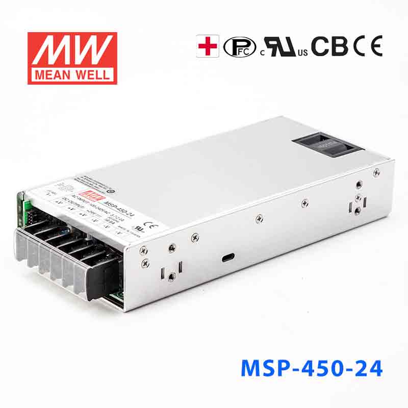 MSP-450-24 MSP-450-24 450W 24V 18.8A 单路输出带功率因素校正高可靠医疗型明纬开关电源