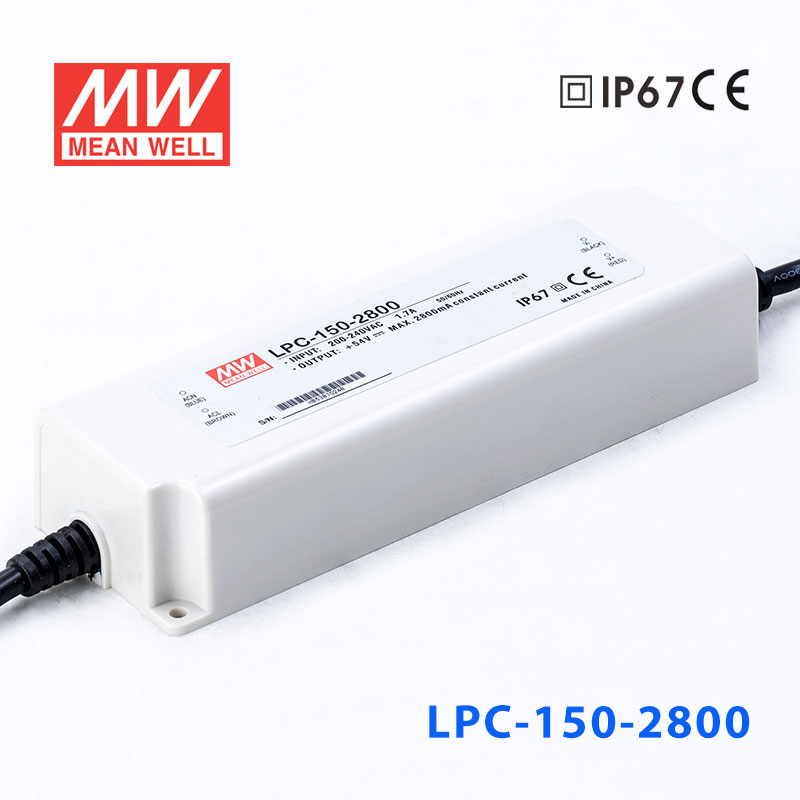 LPC-150-2800 LPC-150-2800 150W 2800mA恒流输出明纬牌IP67防水塑壳LED电源