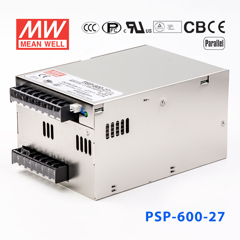 PSP-600-27 PSP-600-27 600W 27V 22.2A 单路输出带功率因素校正可并联明纬开关电源