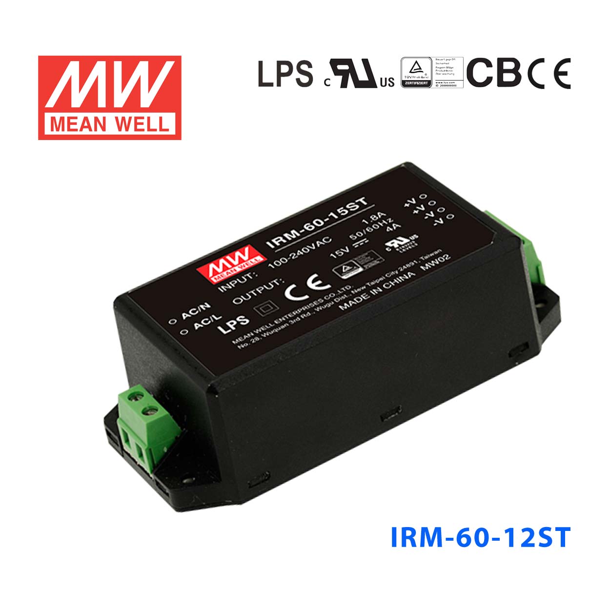IRM-60-12ST IRM-60-12ST 60W 12V 5A 高能效 端子台接线型 明纬超小型AC-DC模块电源