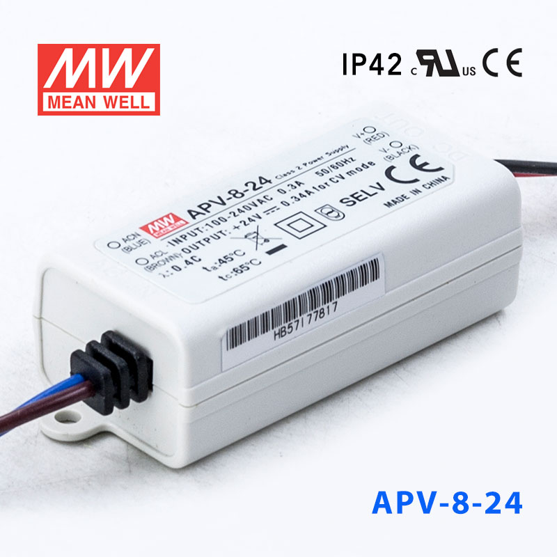 APV-8-24 APV-8-24 8W 24V 0.34A 明纬牌恒压输出防水塑壳LED照明电源