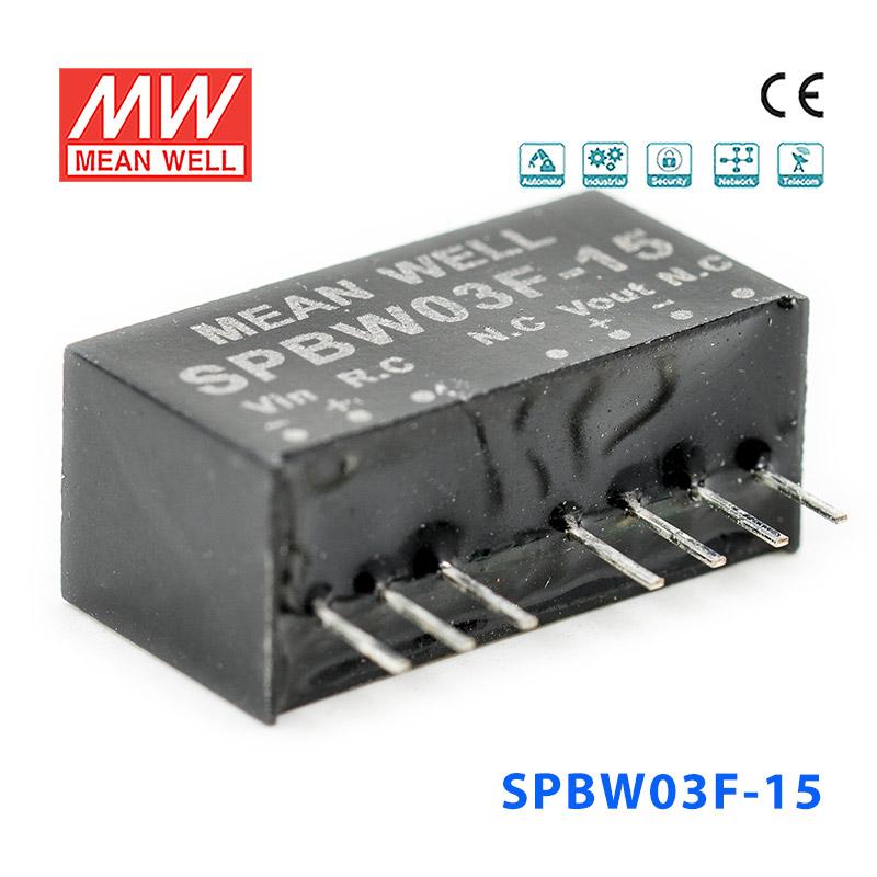SPBW03F-15 SPBW03F-15 3W 9~36V 转 15V 0.2A 稳压单路输出DC-DC模块电源
