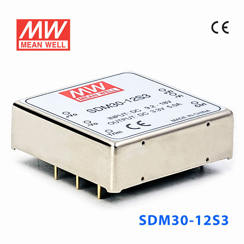 SDM30-12S3 SDM30-12S3 30W 9~18V 输入 3.3V 稳压单路输出明纬DC-DC转换模块电源