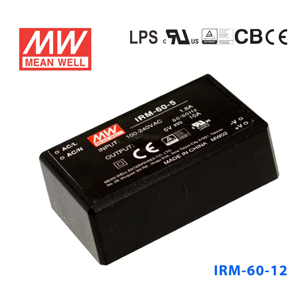 IRM-60-12 IRM-60-12 60W 12V 5A 高能效 插脚型 明纬超小型AC-DC模块电源