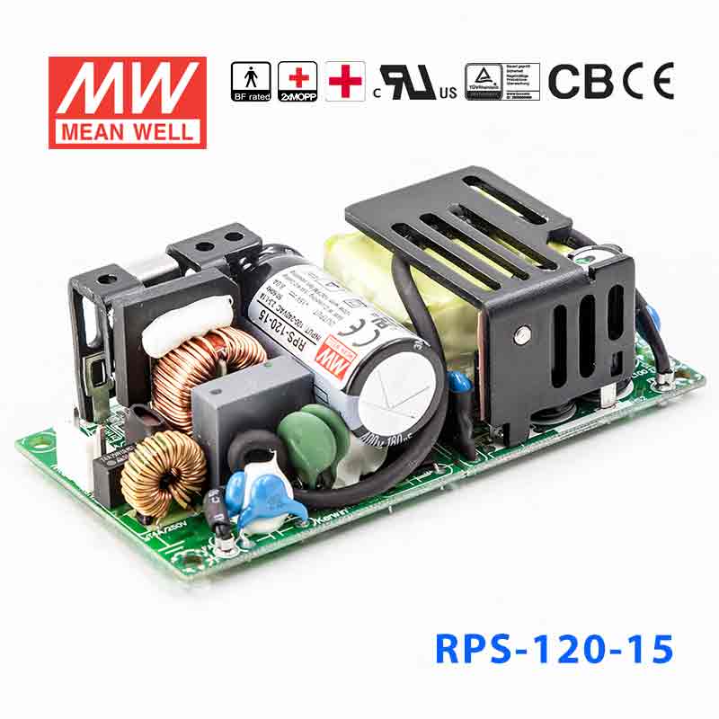 RPS-120-15 Mean Well RPS-120-15 Green Power Supply 120W 15V 8A - Medical Power Supply