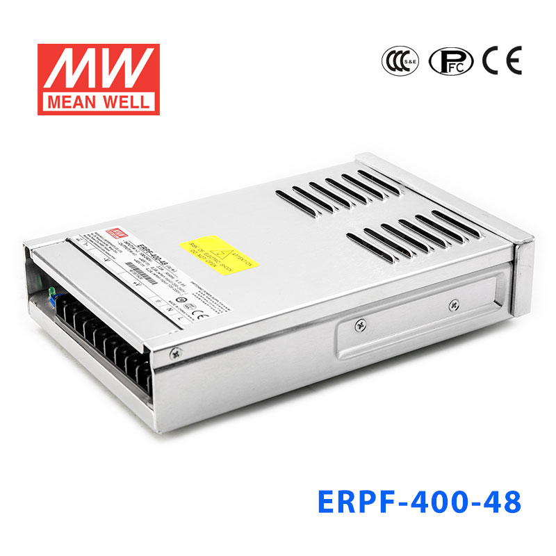 ERPF-400-48 ERPF-400-48 400W 48V 8.3A 单路输出封闭型带PFC功能明纬开关电源