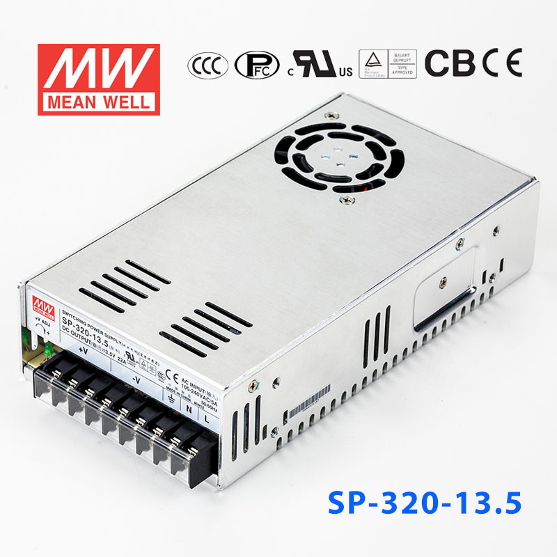 SP-320-13.5 SP-320-13.5 320W 13.5V22A 单路输出带PFC功能CCC认证明纬开关电源